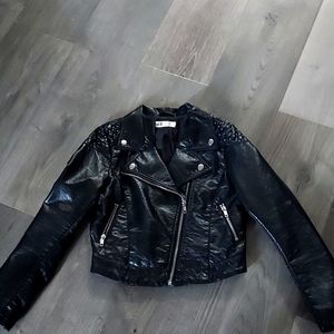 Black leather jacket